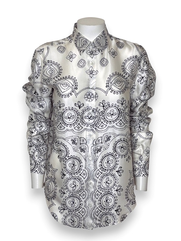 Camicia manica lunga stampa henne viscosa seta