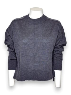 Girocollo crop+spacchi lana merino