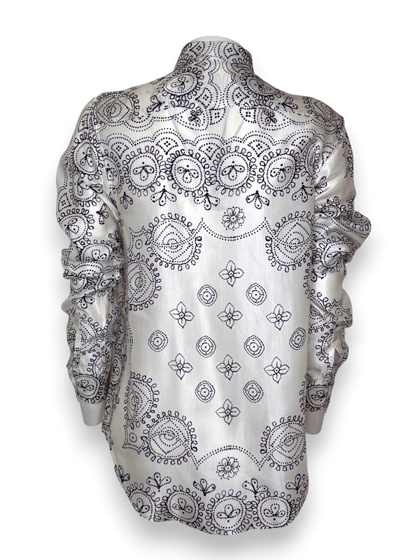 Camicia manica lunga stampa henne viscosa seta