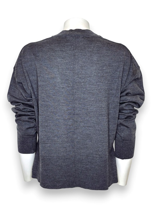 Girocollo crop+spacchi lana merino