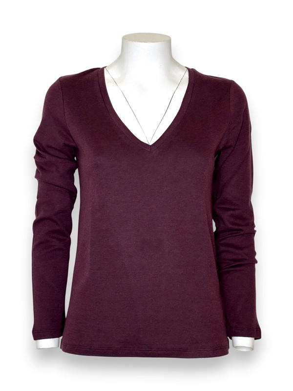 Scollo v manica lunga cotone cashmere