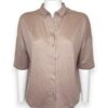 Camicia mezza manica scollo v lino elastane