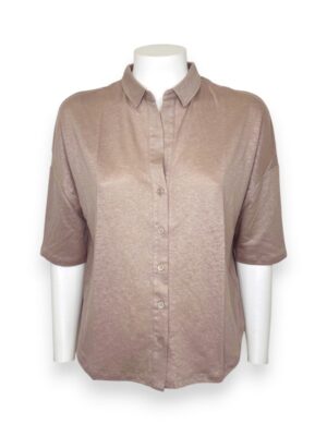 Camicia mezza manica scollo v lino elastane