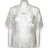 T-shirt over pizzo rete a fiori