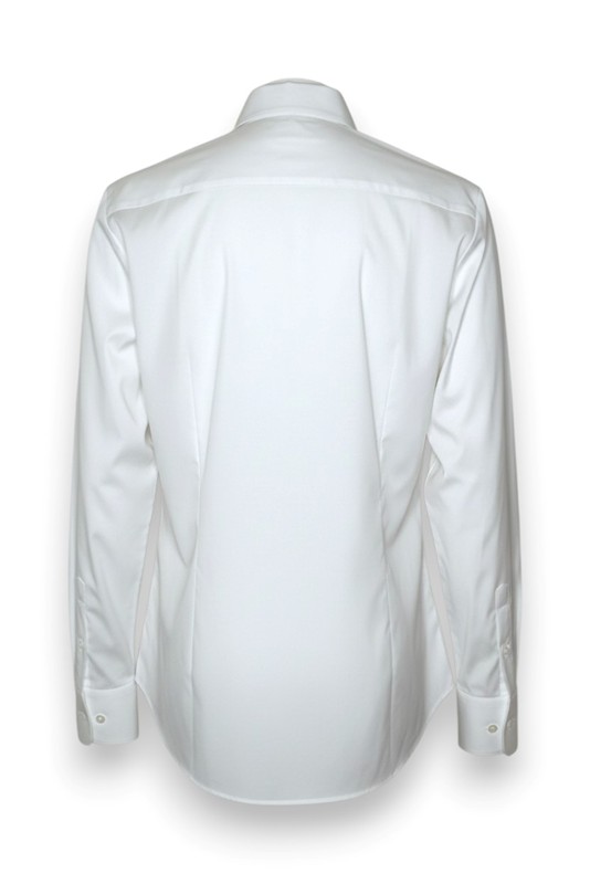 Camicia manica lunga collo in piedi popeline strech