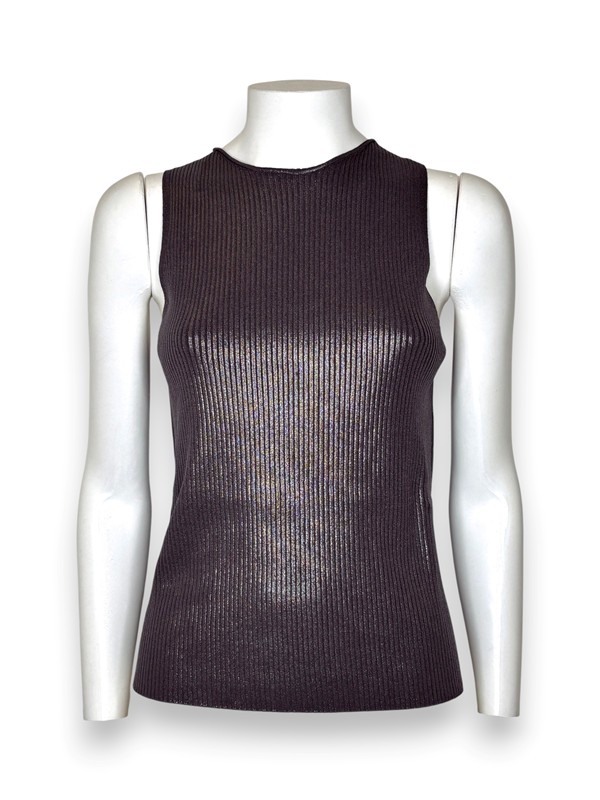 Top costina spalmata lurex