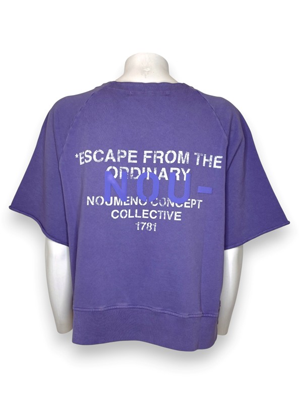 Girocollo felpa over cropped mezza manica