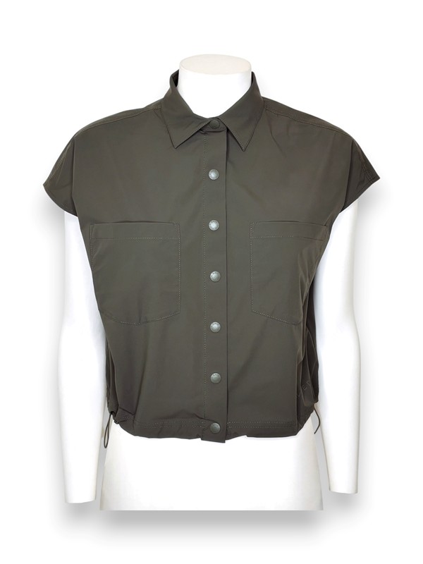 Camicia cropped nylon riciclato