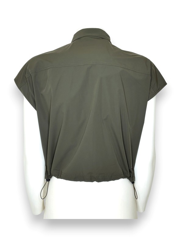 Camicia cropped nylon riciclato