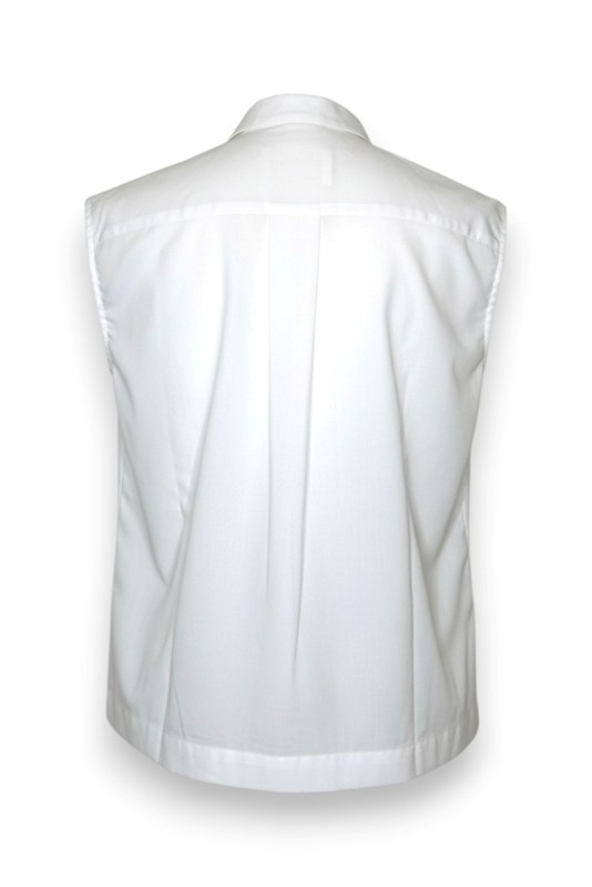 Camicia/gilet+pieghe popeline strech