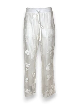 Pantalone palazzo+short pizzo rete a fiori