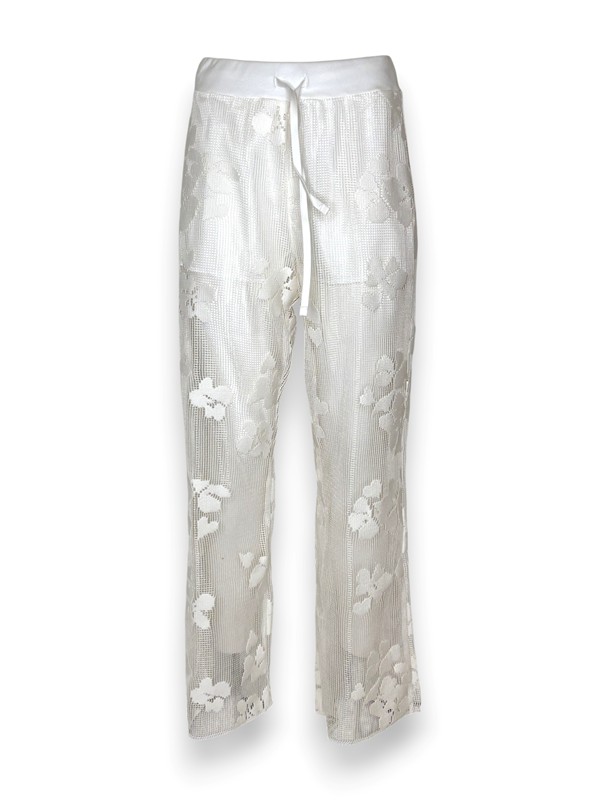 Pantalone palazzo+short pizzo rete a fiori