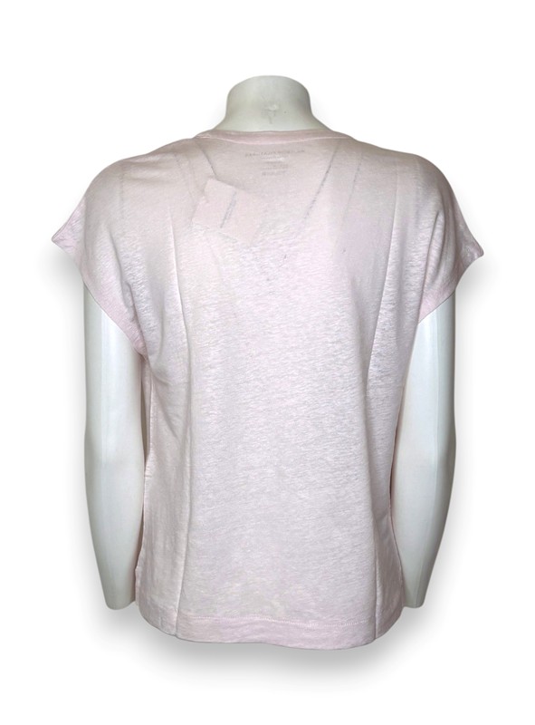 T-shirt scollo u lino elastane
