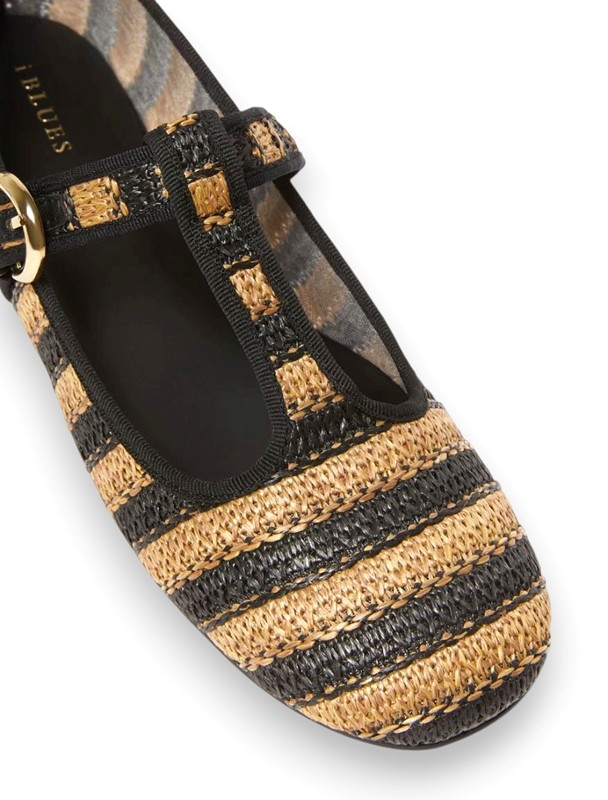 Ballerine bebe rigata rafia intrecciata