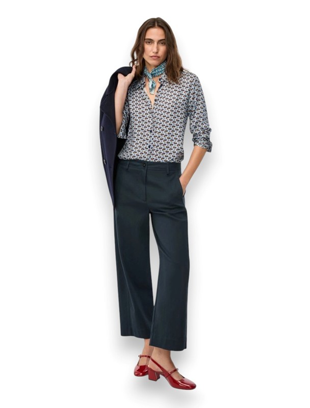 Pantalone wide leg drill