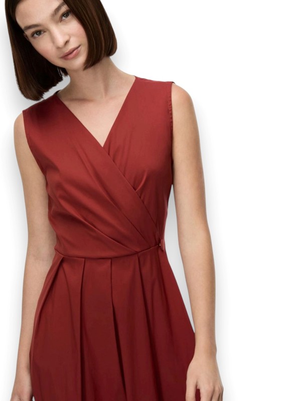 Scamiciato tagliato a vita incrociato popeline