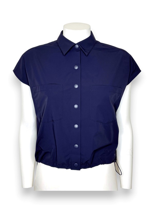 Camicia cropped nylon riciclato