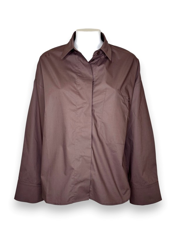 Camicia over polso largo popeline