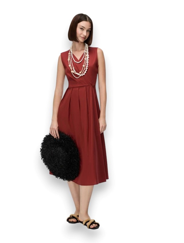 Scamiciato tagliato a vita incrociato popeline