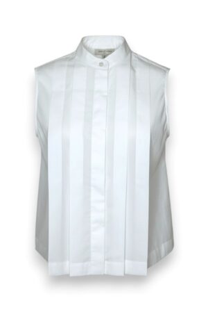 Camicia/gilet+pieghe popeline strech