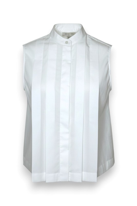 Camicia/gilet+pieghe popeline strech