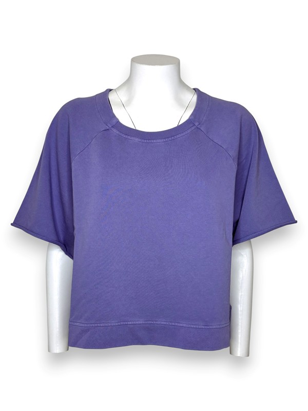 Girocollo felpa over cropped mezza manica