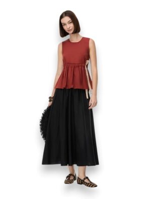 Top svasato+laccio popeline