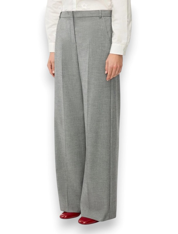 Pantalone wide leg grisaglia