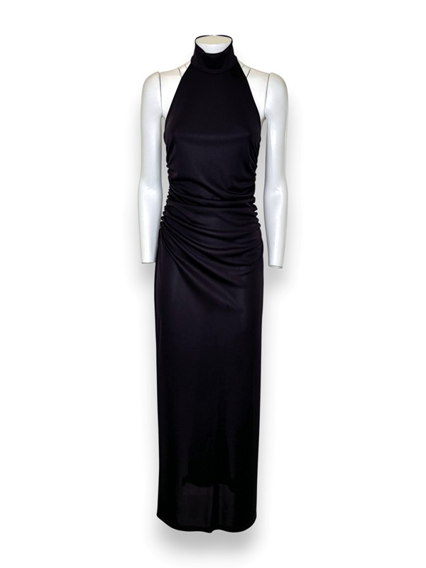 Abito tubino lungo graffato scollo americano