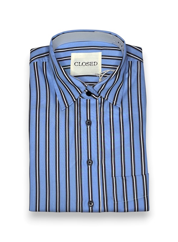 Camicia cropped cotone organico rigato