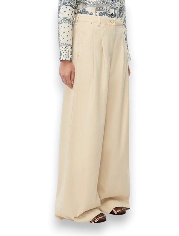 Pantalone palazzo wide leg drill