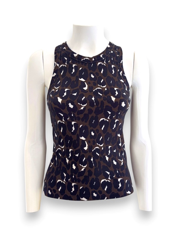 Canotta costina animalier cotone organico