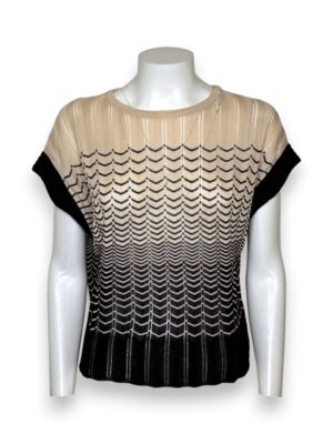 Girocollo mezza manica zigzag bicolore