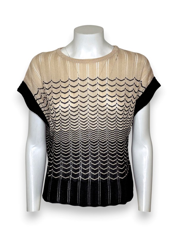 Girocollo mezza manica zigzag bicolore