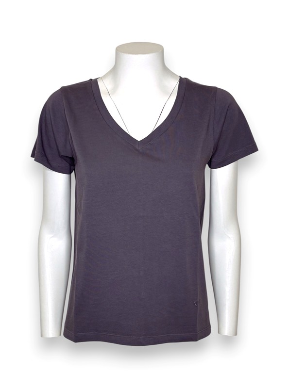 T-shirt scollo v cotone