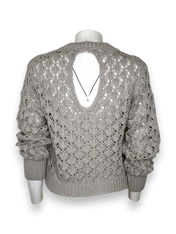 Girocollo rete goccia dietro cotone organico