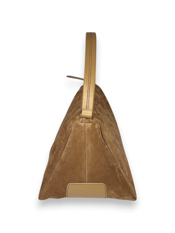 Borsa 1 manico triangolo camoscio