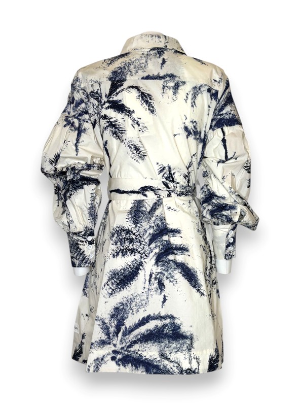 Abito abbottonato popeline stampa palme