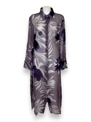 Camicione lungo stampa foglie viscosa