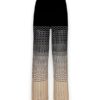 Pantalone palazzo maglia zigzag bicolore