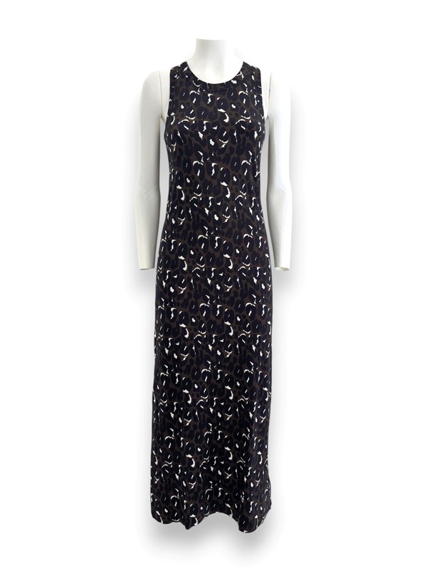 Abito lungo canotta costina animalier cotone organico