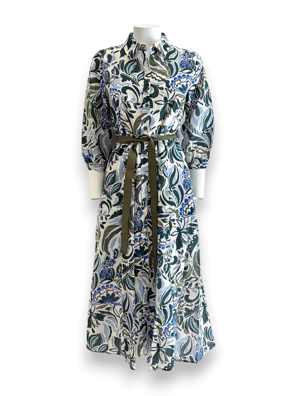 Camicione manica lunga fantasia foglie