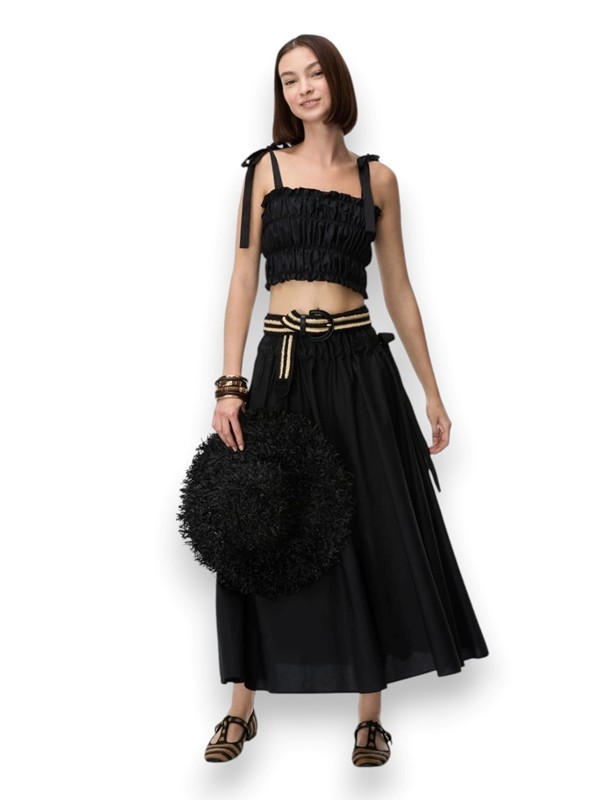 Gonnellone arricciato cotone