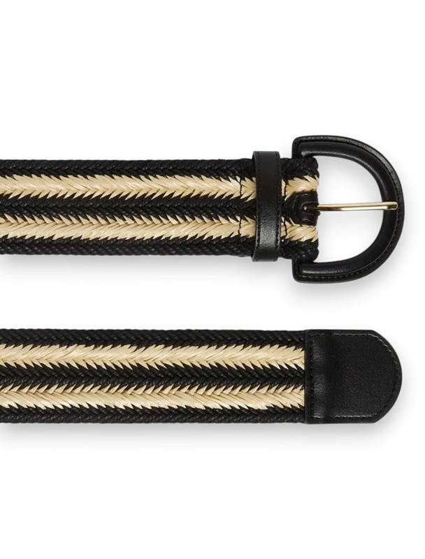 Cintura l rigata rafia intrecciata