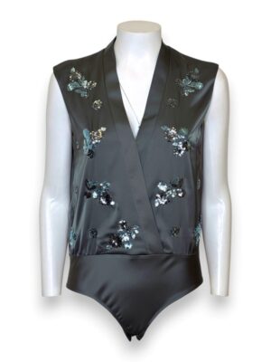 Camicia body senza maniche+cristalli