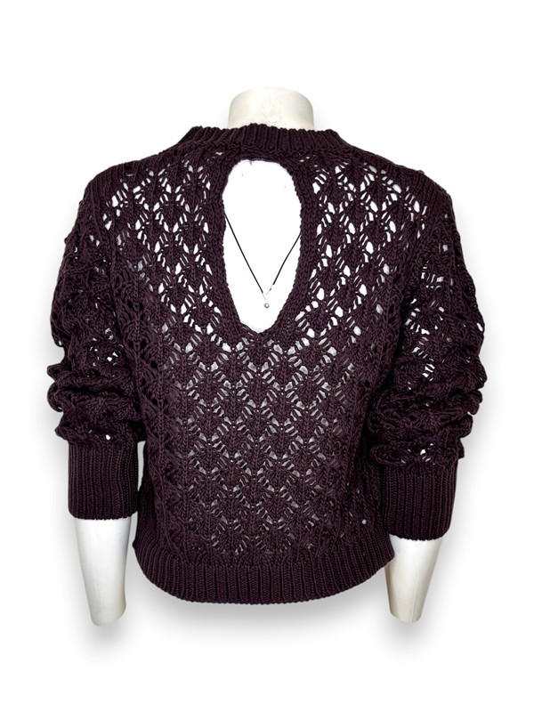 Girocollo rete goccia dietro cotone organico