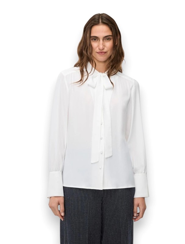 Camicia senza collo manica lunga+fiocco