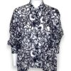 Camicia over manica lunga stampa fiori garza