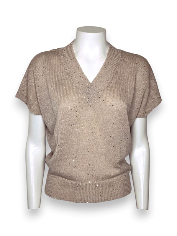 Scollo v filo mezza manica+paillettes