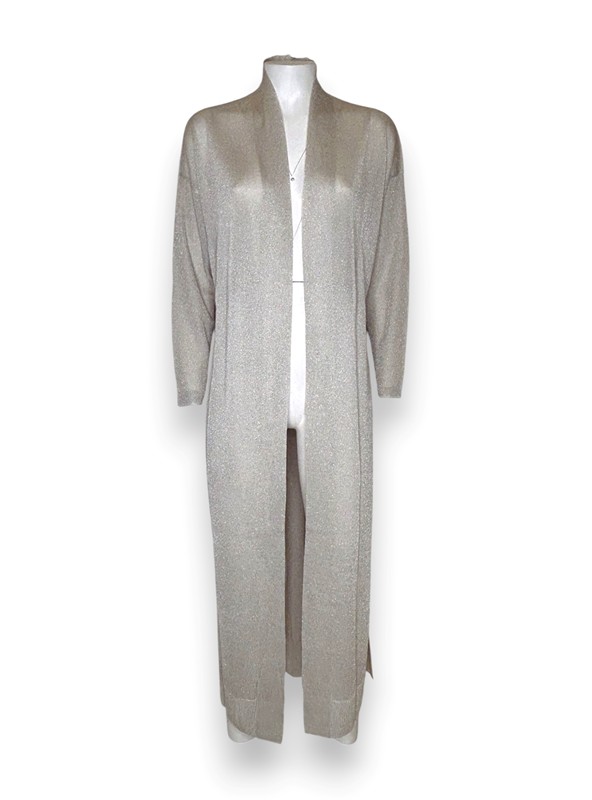 Cardigan lungo maglia lurex